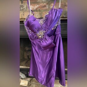 Precious Formals Purple Formal Dress/ Mini/ Knee length/ size 12‎
